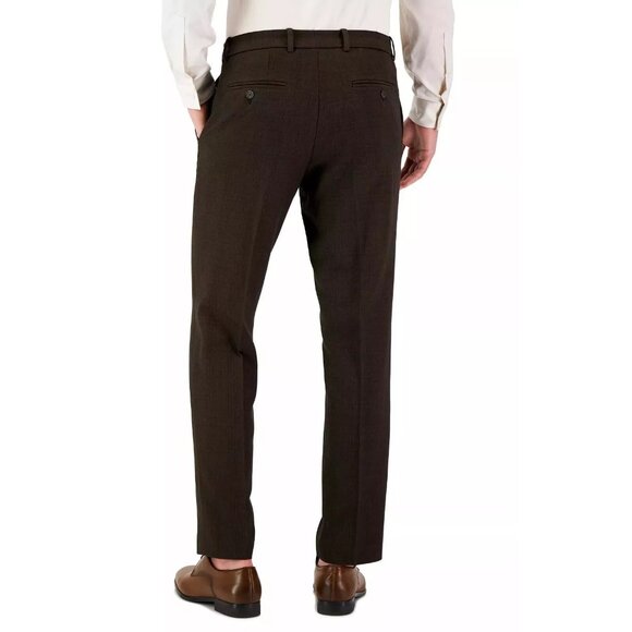 Perry Ellis Men's Modern-Fit Stretch Solid Resolution Pants Major Brown B4HP - Picture 2 of 3